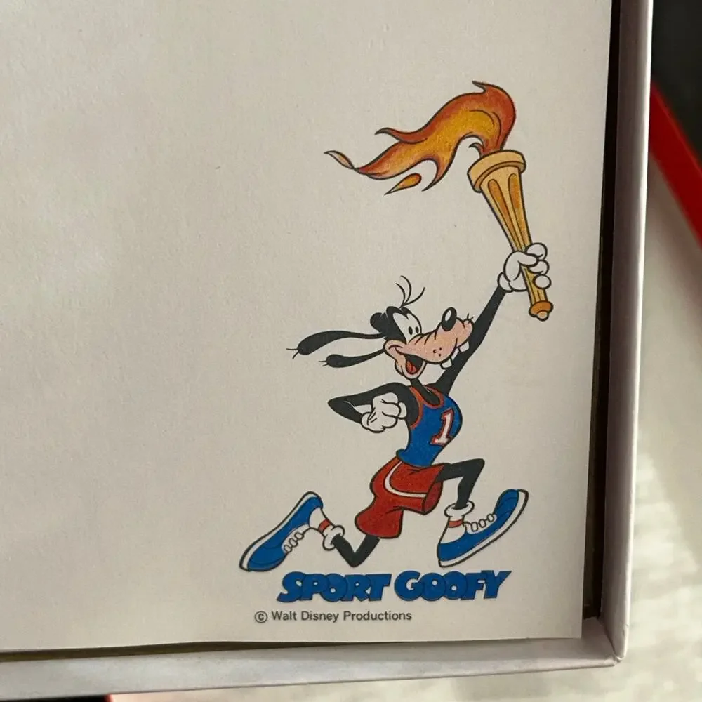 Vintage Disney Stationery Set Goofy High Jump Sport